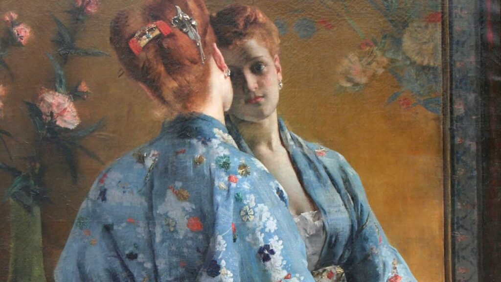 La Parisienne japonaise. Alfred Stevens, 1872.