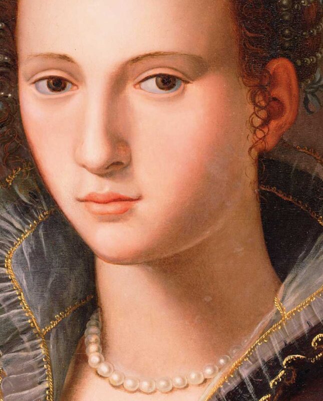 Retrato de Dama Florentina, Alessandro Allori e ateliê, séc XVI, óleo sobre madeira, Coleção Ema Klabin